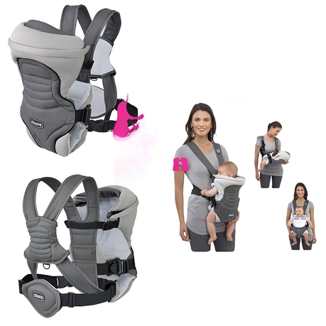Adjustable Baby Sling - Ergonomic Design, Waist Belt Support-Grey.