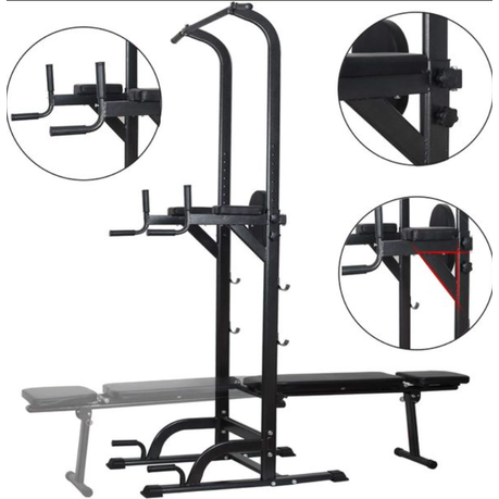 EX - Power Tower Dip Station High Capacity 800lbs w/Weight Sit Up Bench