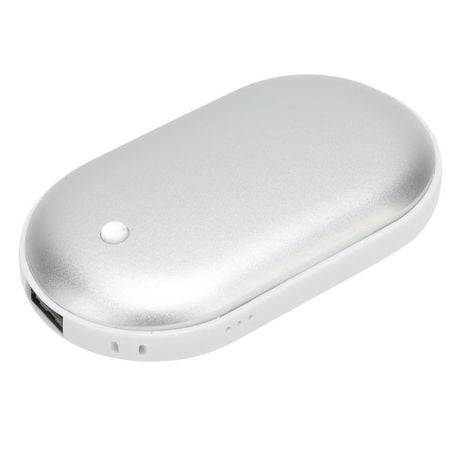 Rechargeable Hand Warmer & Power Bank (4000mAh) - Silver