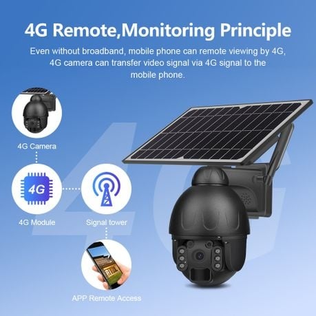 4G/3G Steel Solar PTZ Camera (With SIM and Memory)