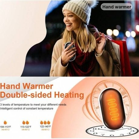 Rechargeable Hand Warmer & Power Bank (4000mAh) - Silver