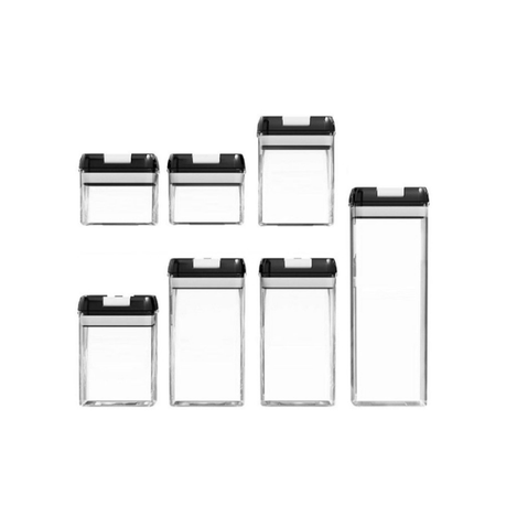 Airtight Storage Containers 7 Piece - Black
