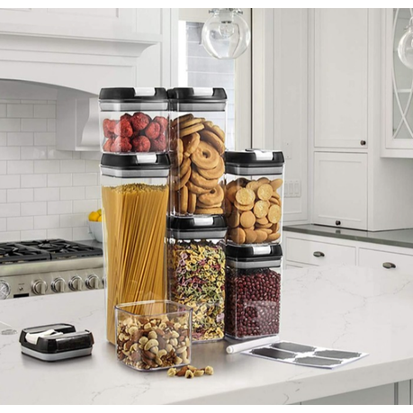 Airtight Storage Containers 7 Piece - Black