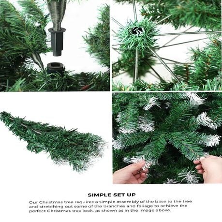 Canadian Fir Full Pop-up Christmas Tree Snow White Tips - 210 cm