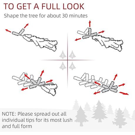 Canadian Fir Full Pop-up Christmas Tree Snow White Tips - 210 cm