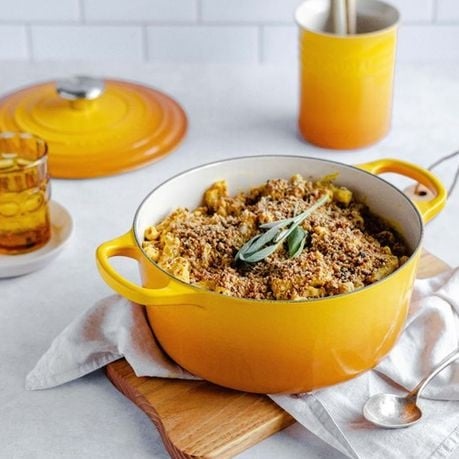 Stunning - 7 Piece New Design Dutch Pot Cookware Sets Cast Iron - 2 Tone Yellow