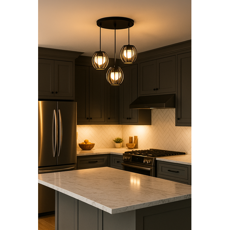 3-Pendant Light - For Kitchen Island, Dining