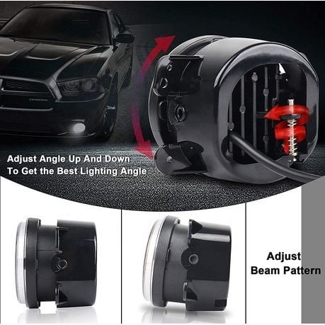 DRL Angel Eye Ring Led Fog Light 9cm Magnify 4 Legs Set of 2