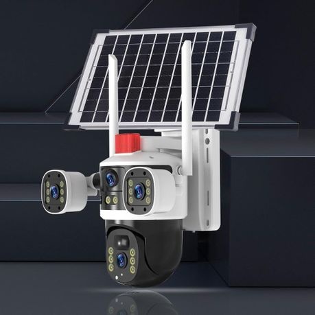Solar 3-Lens Security Cam - 6MP, 4G, No Wiring, App Controlled