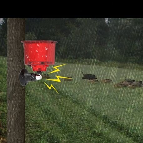 Solar Outdoor Animal Repeller Sound and Light Alarm Q-BJ900 - Red