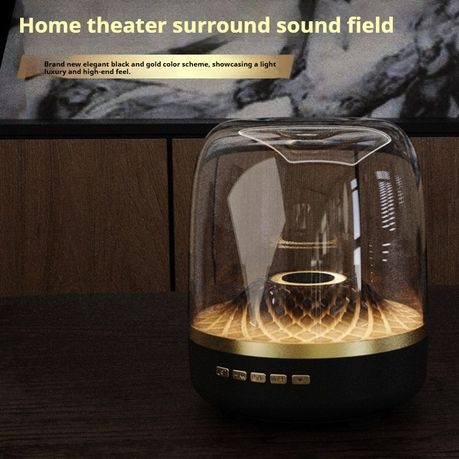 Portable Bluetooth Speaker with 360 Surround Sound, 7 RGB Lights & BT5.3 - White