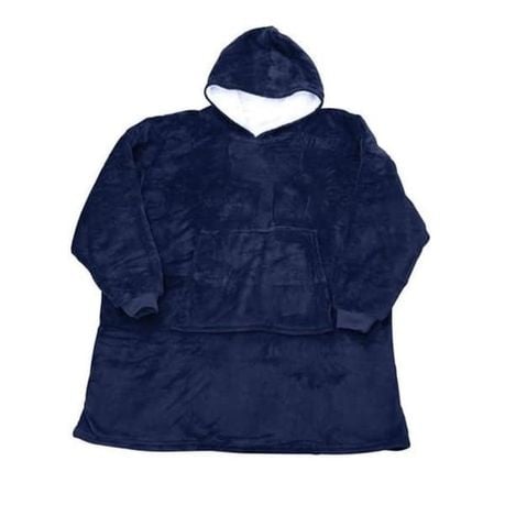 Huggle Hoodie, Ultra Plush Blanket, One Size fit all -Unisex - Navy Blue