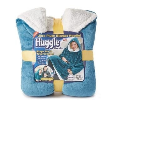 Huggle Hoodie, Ultra Plush Blanket, One Size fit all -Unisex - Navy Blue