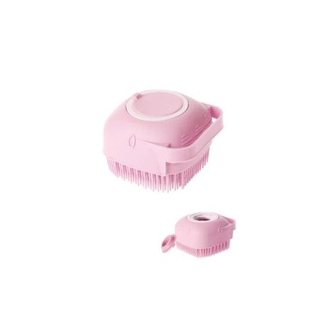 2 in 1 Pet Soft Silicone Bathing & Massaging Brush with Shampoo Dispenser - Blue