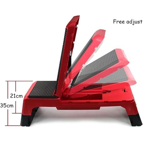 Multi-Purpose Adjustable Weight Bench with Aerobic Step - Red