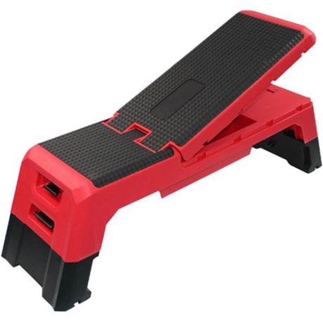 Multi-Purpose Adjustable Weight Bench with Aerobic Step - Red