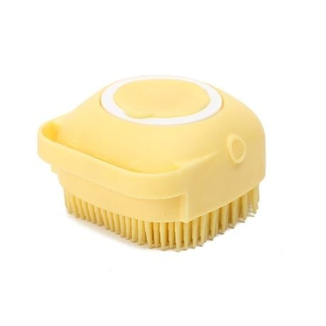 2 in 1 Pet Soft Silicone Bathing & Massaging Brush with Shampoo Dispenser - Blue