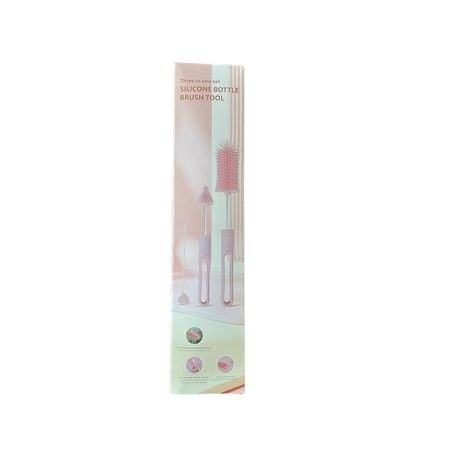 Ultimate 3-Piece Silicone Bottle Brush Set - Pink