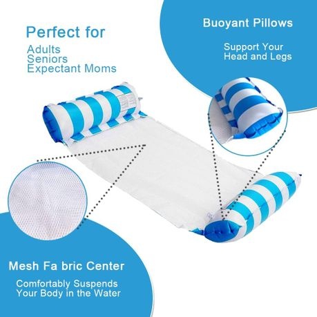 Pool Float and Water Hammock - 2 pieces - Blue