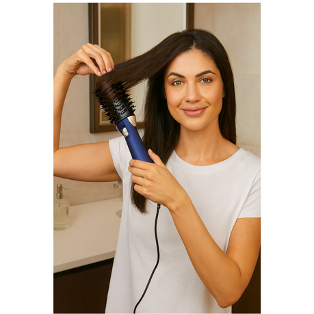 1200W Hot Air Brush Comb - Ionic Blow-Dry Styler - Blue