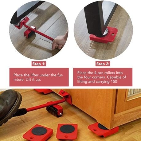 FI- Heavy Duty Furniture Moving Helper Tool: 5 Pieces Set
