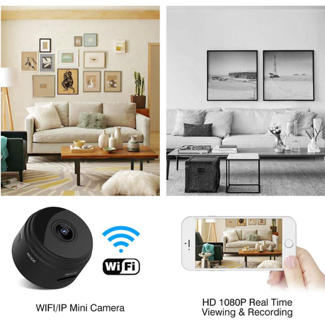 Mini Spy Camera Wi-Fi Wireless Hidden Video, 1080P HD Night Vision