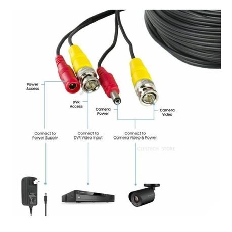 10M BNC Cable Video + DC Power CCTV Cable