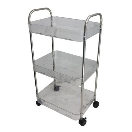 3 Tier Multipurpose Home Acrylic Storage Trolley with Wheels