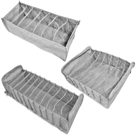 Home Fashion Clothing Underwear Storage Drawer Organiser Set Of 3