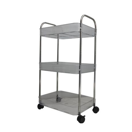 3 Tier Multipurpose Home Acrylic Storage Trolley with Wheels