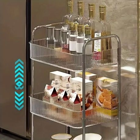 3 Tier Multipurpose Home Acrylic Storage Trolley with Wheels