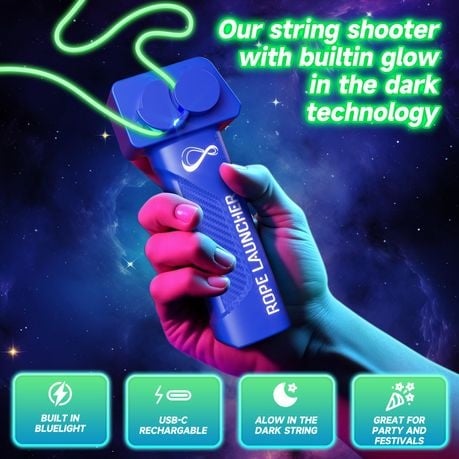 Glow in The Dark String Shooter, Luminous Rope Launcher