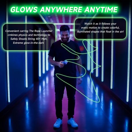 Glow in The Dark String Shooter, Luminous Rope Launcher