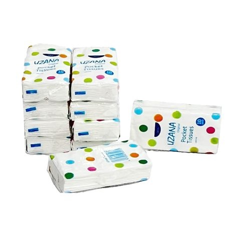 Facial Pocket White Durable Soft 3 Ply Tissues Unisex - Pack Of 10
