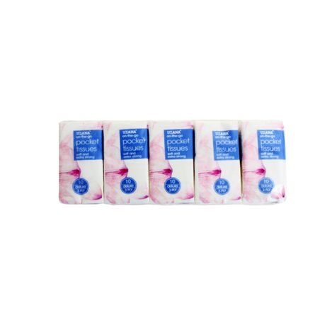Facial Pocket White Durable Soft 3 Ply Tissues Unisex - Pack Of 10