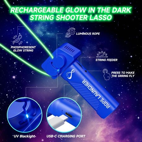 Glow in The Dark String Shooter, Luminous Rope Launcher