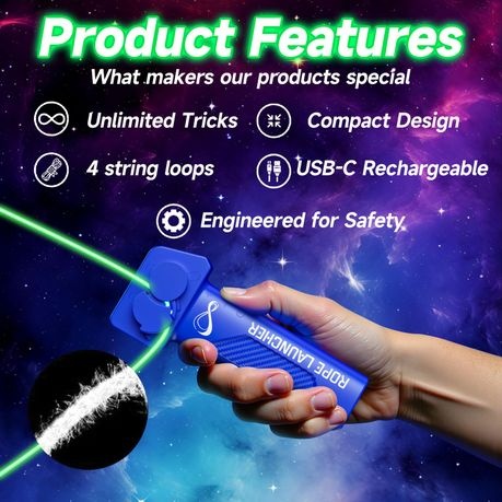 Glow in The Dark String Shooter, Luminous Rope Launcher