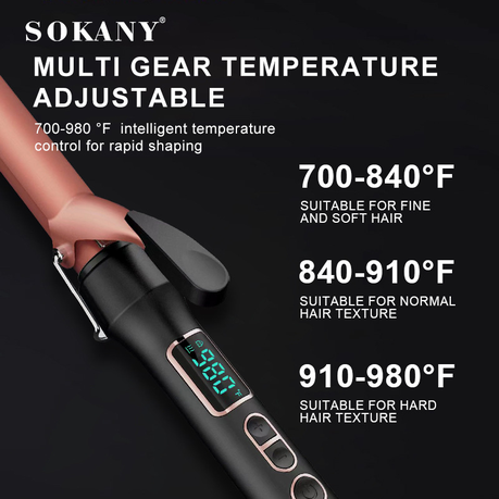 SOKANY Professional Electric Curling Iron with LED Display