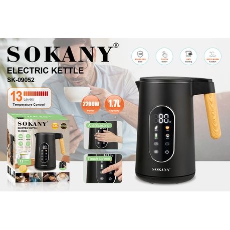 Sokany Automatic Shut-off Portable Smart Digital Electric Kettle 1.7L