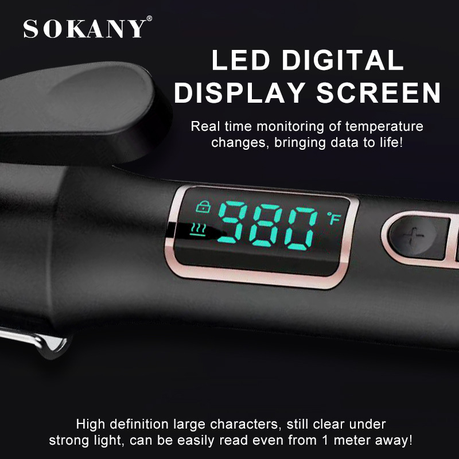 SOKANY Professional Electric Curling Iron with LED Display