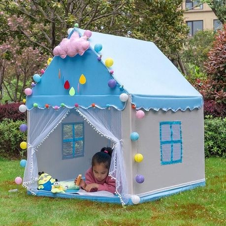 Fun Kids Indoor Outdoor Large Space Tent Playhouse - Blue