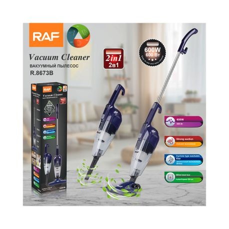 Handheld & Push Rod Cordles Vacuum Cleaner 2 in 1 Strong Suction 600W -RAF - Blue