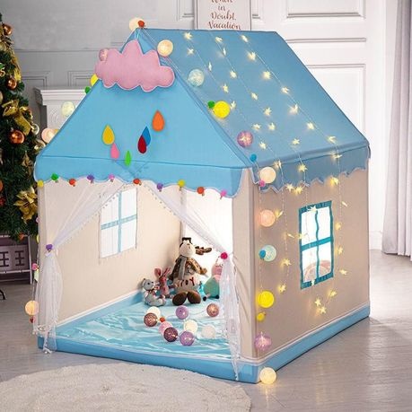 Fun Kids Indoor Outdoor Large Space Tent Playhouse - Blue