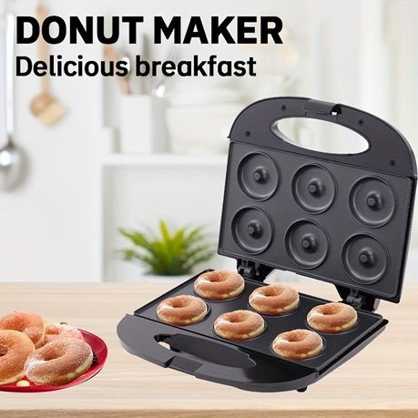 Automatic Electric Non-stick Desserts Mini Round Donut Maker Machine-6Holes