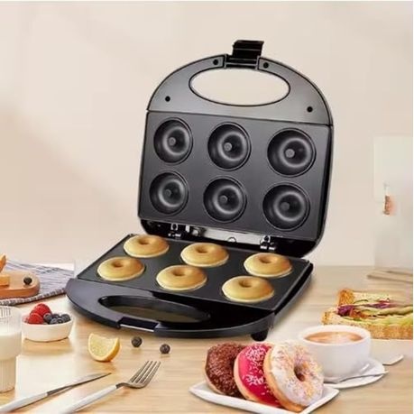 Automatic Electric Non-stick Desserts Mini Round Donut Maker Machine-6Holes