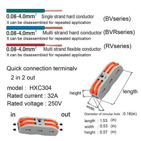 50 Piece Quick Splicing Butt Compact Wire Connectors