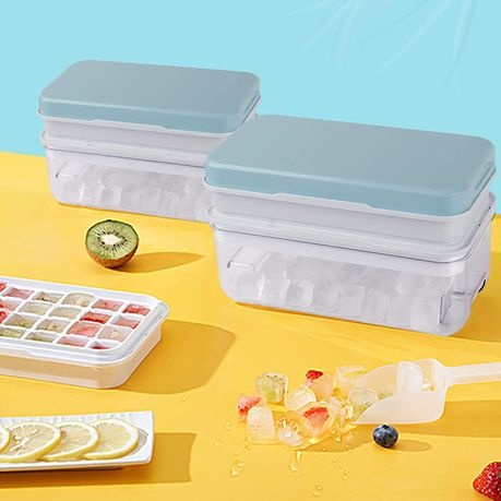 Ice Trays for Freezer with Scoop - Yellow