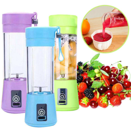 Rechargeable USB Mini Portable Electric Fruit Juicer Blender Smoothie Maker - Pink