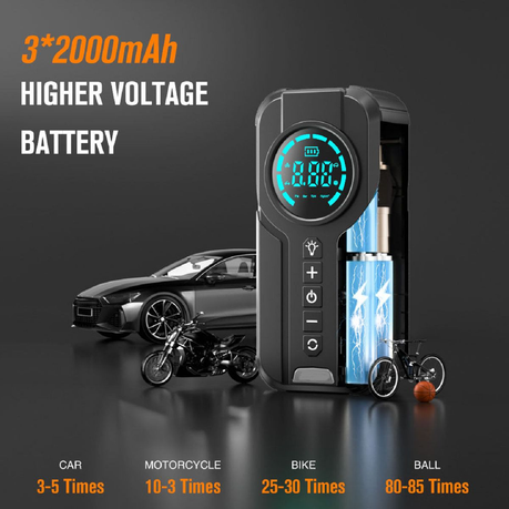 4 in 1 Car Emergency Booster, Tyre Inflator, Power Bank, Flashlight & Glove