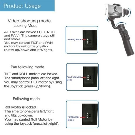Gimbal 3-Axis Phone Stabilizer Selfie Stick